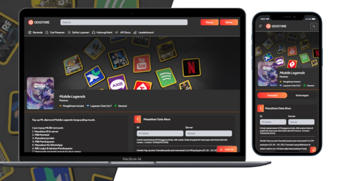 Website Top Up Game dan Pulsa Tahun 2